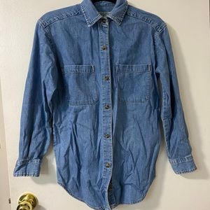 Vintage, jean button up top!